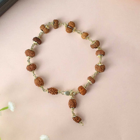 1 to 14 Face Rudraksha Bracelet with Silver Capping