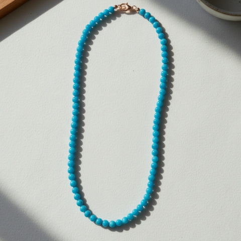 Vibrant Blue Beaded Necklace