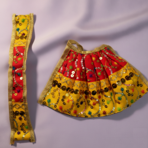 Shubh Veena Vadini Vastra –Red & Yellow Divine Ensemble