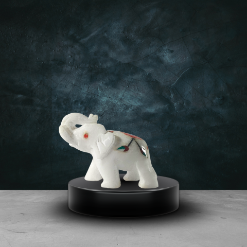 Divine White Marble Elephant