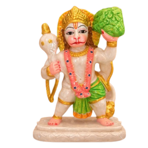 Traditional Marble Hanuman Idol for Protection, Strength & Devotional Worship