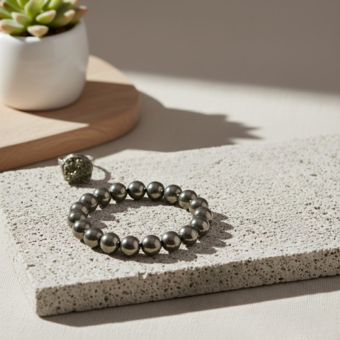 Pyrite Fortune Duo Combo – Wealth Bracelet with Silver Statement Ring