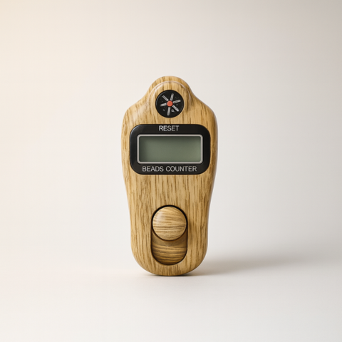 NaturalWood Digital Mala Counter – LCD Display