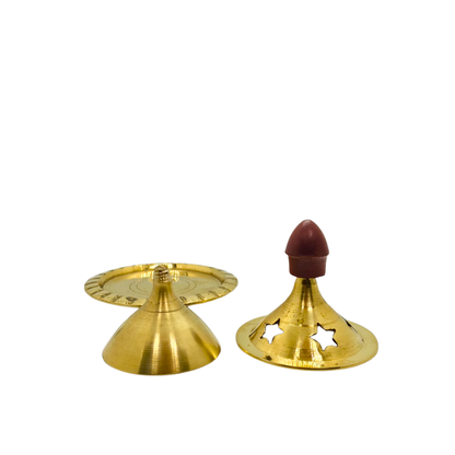 Traditional Brass Akhand Diya with Glass Cover – Spiritual Home Temple Oil Lamp