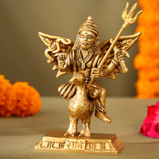 Brass Shani Dev Murti (24 Inch) – Spiritual Temple Showpiece