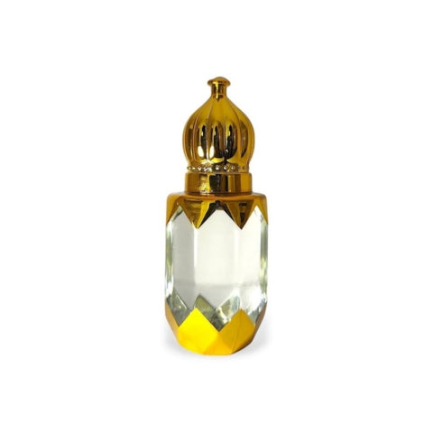 Designer Cut Crystal Aroma Oil Bottle – Gold Finish