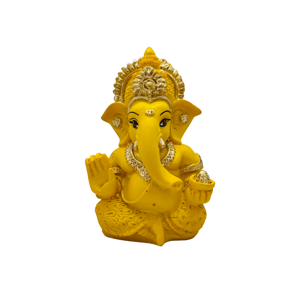 ServPuja Yellow Lord Ganesha Idol for Home Temple, Office & Vastu – Ganpati Murti for Good Luck