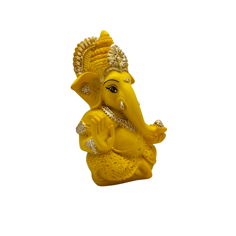 ServPuja Yellow Lord Ganesha Idol for Home Temple, Office & Vastu – Ganpati Murti for Good Luck