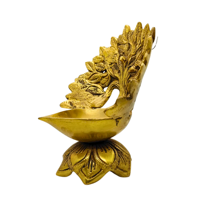 Premium Brass Tree of Life Diya – Decorative Oil Lamp for Home Temple & Puja