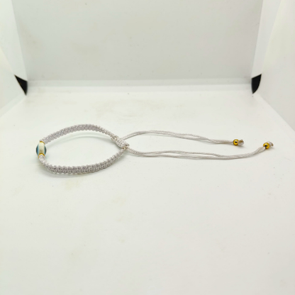 White Evil Eye Bracelet for Protection