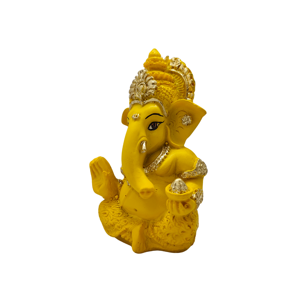 ServPuja Yellow Lord Ganesha Idol for Home Temple, Office & Vastu – Ganpati Murti for Good Luck