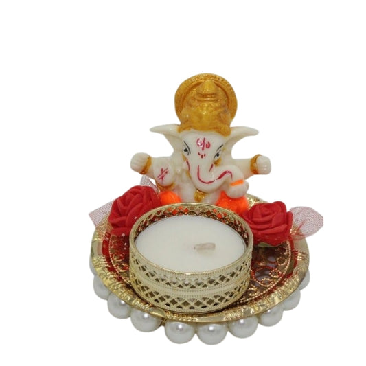 Ganpati Tea Light Candle Stand – Handmade Decorative Piece