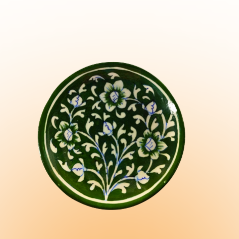 Jade Green Handcrafted Flower Plate