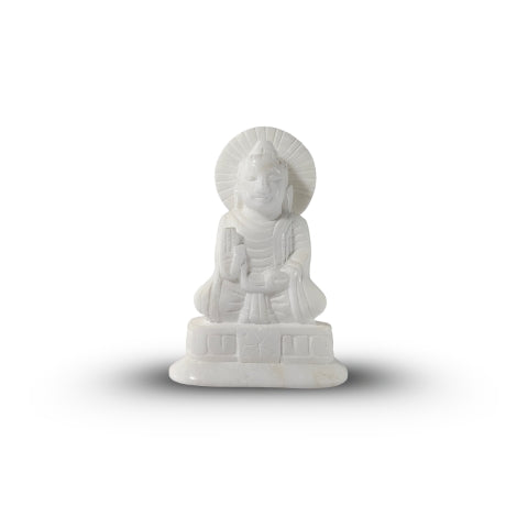 White Marble Lord Buddha Idol – Handcrafted Spiritual Décor Statue