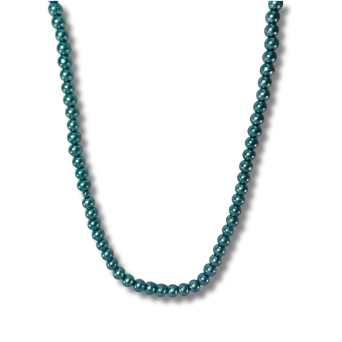 Elegant Blue Pearl Beaded Necklace