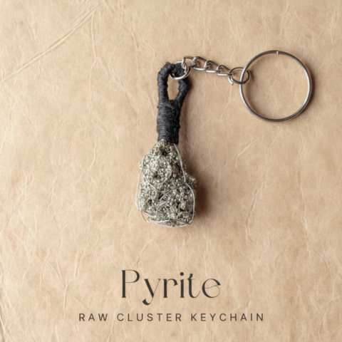 Fortune Magnet Pyrite Stone Keyring