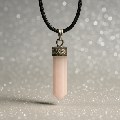 Rose Quartz Hexagon Point Pendant