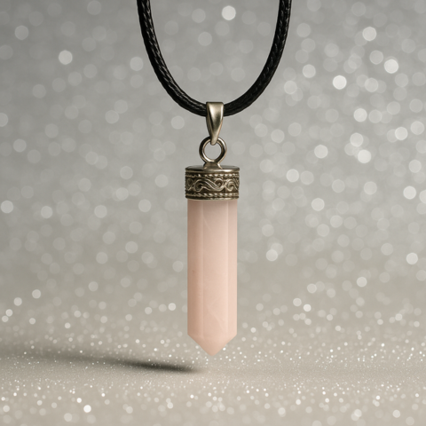 Rose Quartz Hexagon Point Pendant
