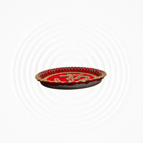 Divine Om Design Plate – Temple Decoration Thali