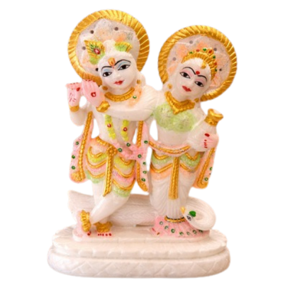 Radha Krishna Marble Idol for Home Temple – Decorative Pooja Murti