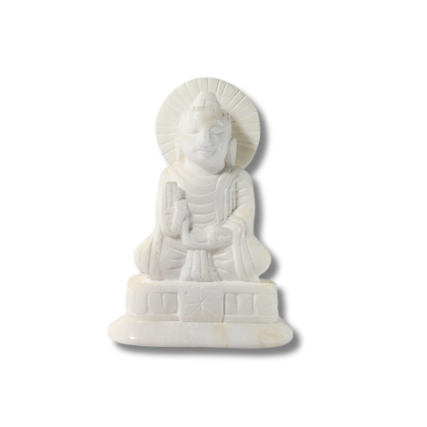 White Marble Lord Buddha Idol – Handcrafted Spiritual Décor Statue