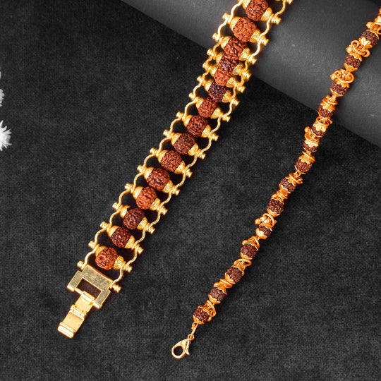Gold Plated Rudraksha Bracelet for Women