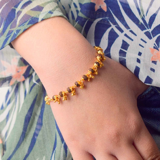 Gold Plated Rudraksha Bracelet for Women (Combo)