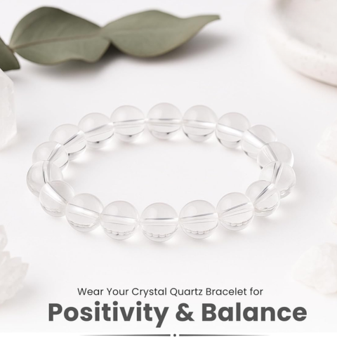 100% Genuine Clear Quartz Crystal Bracelet – Energy Cleansing & Healing Stone for Positivity