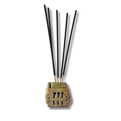 Kreyam Gold Agarbatti & Incense Holder – Daily Pooja Stone Stand