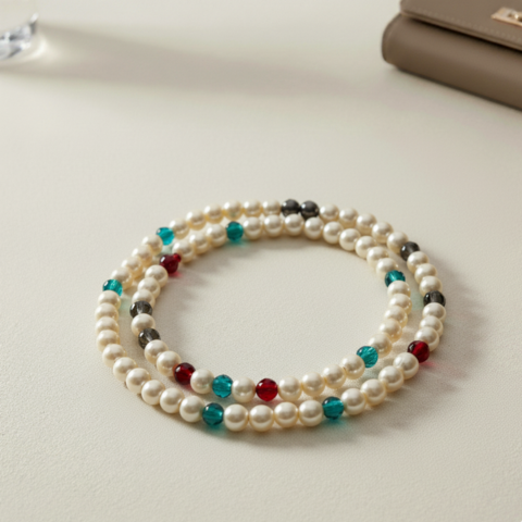 Regal Charm Pearl & Gem Combo  (2 Piece Set)
