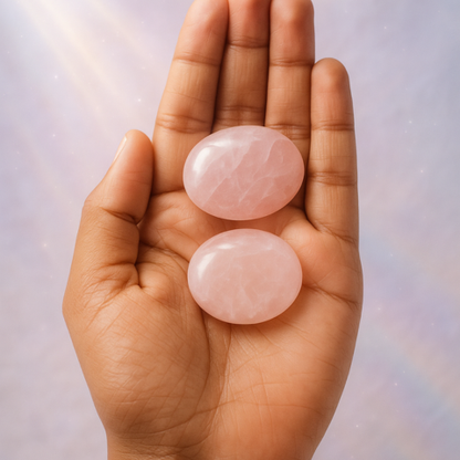 Love Harmony Rose Quartz Palm Stone