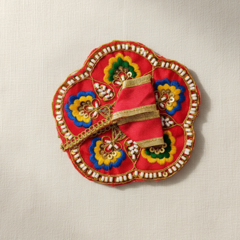Divine Krishna Paushak – Traditional Round Embellished Dress