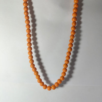 Elegant Orange Bead Necklace – Classic Handmade Jewelry