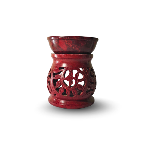 Handcrafted Red Marble Oil Diffuser – Decorative Aroma Burner