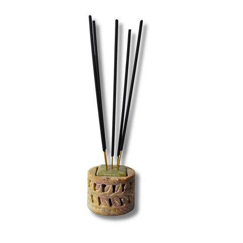 Aaradhya Gold Stone Incense Holder – Daily Pooja Bliss