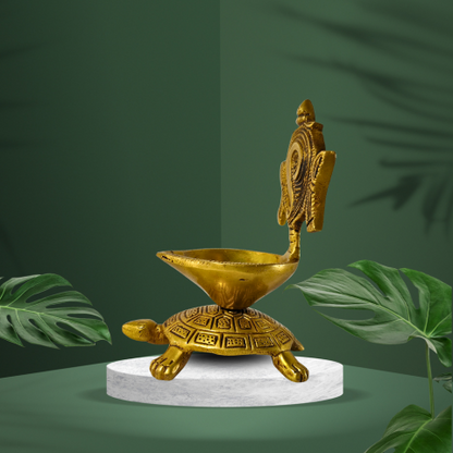 Divya Turtle Brass Deepak – Light of Faith & Prosperity