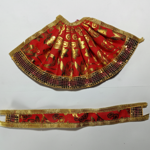 Elegant Vishnu Lakshmi Vastra – Decorative Golden Border Ensemble