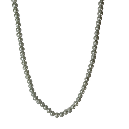 Silver Grey Bead Necklace – Elegant Handmade Jewelry