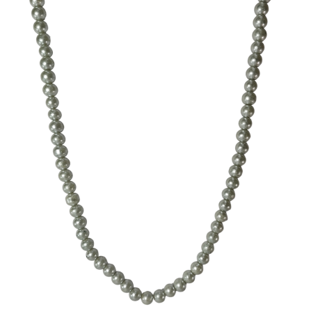 Silver Grey Bead Necklace – Elegant Handmade Jewelry