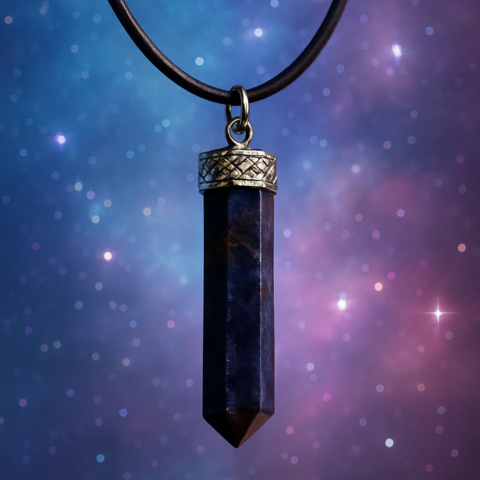 lapis lazuli Crystal Hexagon Point Pendant