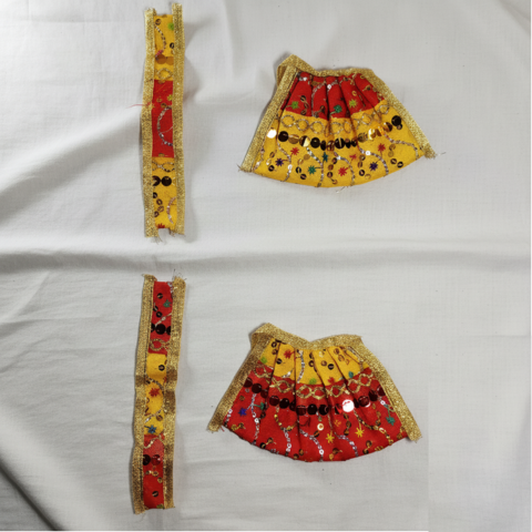 Shakti Roop Durga Maa Poshak – Red & Yellow Divine Ensemble