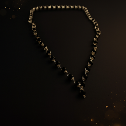 Divine Karungali Protection Mala with German Silver Capping