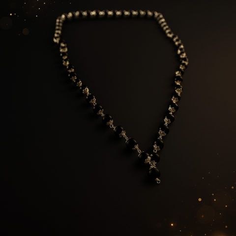 Divine Karungali Protection Mala with German Silver Capping