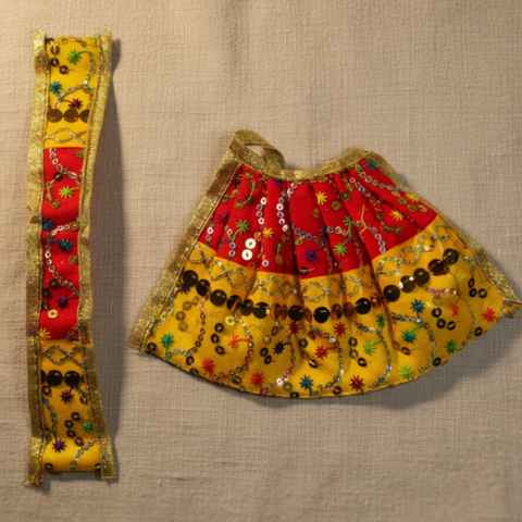 Bhakti Hanuman Ji Poshak – Vibrant Red Yellow Dress