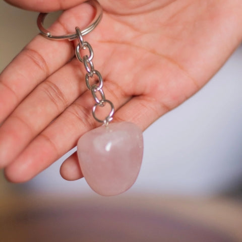 Healing Heart Rose Stone Keychain – Self-Love & Harmony