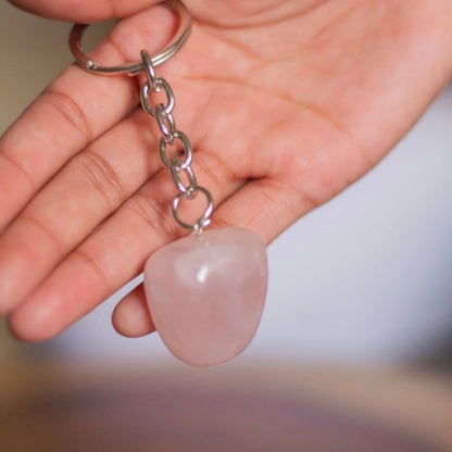 Healing Heart Rose Stone Keychain – Self-Love & Harmony