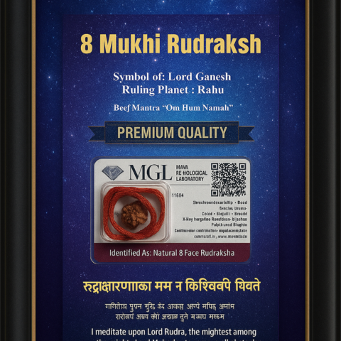 Ganesh Wisdom 8 Mukhi Rudraksha (Certified)