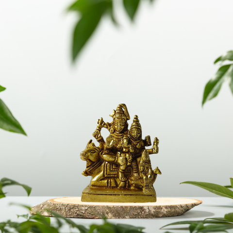 Shiv Parvati Divine Brass Idol