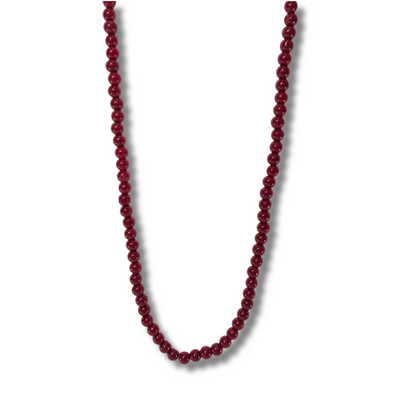 Wine Red Bead Necklace – Classic Handmade Elegance