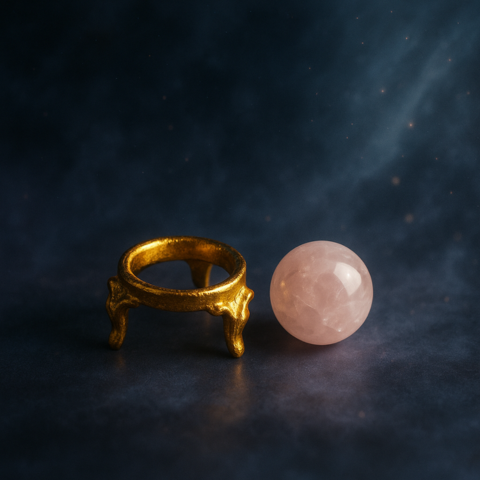 Rose Quartz Sphere with stand (40-45 gm )